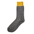 Double Face Crew Socks "Silk & Cotton" (Yellow / Charcoal)