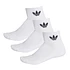 Mid Ankle Socks (3 Pack) (White / White / Black)