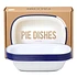 Pie Dishes (Box of 4) (White With Blue Rim)