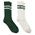 2 Stripes Socks (Green / Flour)