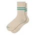 Hemp Organic Cotton Stripe Socks (White Sand / Turquoise)