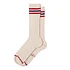 Men Tennis Socks Retro (Offwhite / Red)