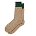 Double Face Crew Socks "Silk & Cotton" (Dark Green / Beige)