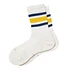 Washi Cushion Stripe Crew Socks (Navy / Yellow)