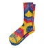 Chunky Ribbed Crew Socks "Tie Dye" (Red / Yel / Blu)