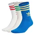 3 Stripes Crew Sock (Pack of 3) (Blue / Chalk White / White)