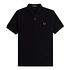 Plain Fred Perry Shirt (Black / Whisky Brown)