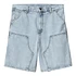 Double Knee Short "Smith" Denim, 13.5 oz (Blue Heavy Stone Bleached)