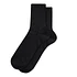 Linen Cotton Ribbed Ankle Socks (Black)