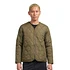 Military Zip V Neck Down Jacket (Dark Olive)