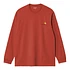 L/S American Script T-Shirt (Oxide Red)