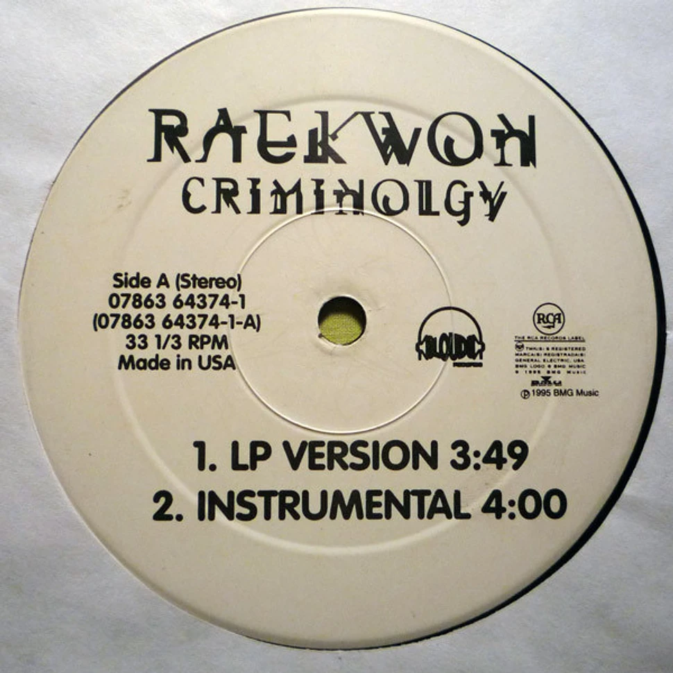 Raekwon Featuring Tony Starks - Criminology / Glaciers Of Ice
