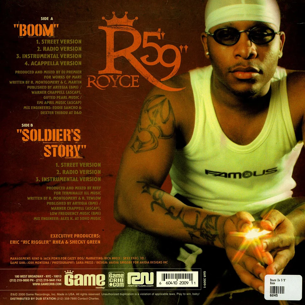 Royce Da 5'9" - Boom / Soldier's Story