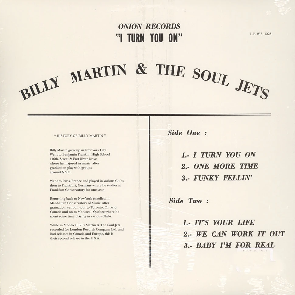 Billy Martin & The Soul Jets - I Turn You On