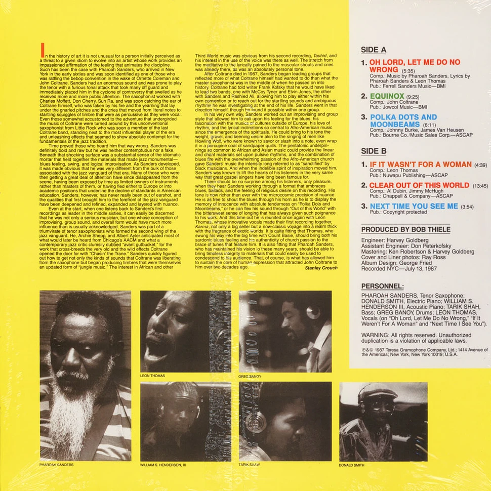 Pharoah Sanders - Oh Lord, Let Me Do No Wrong