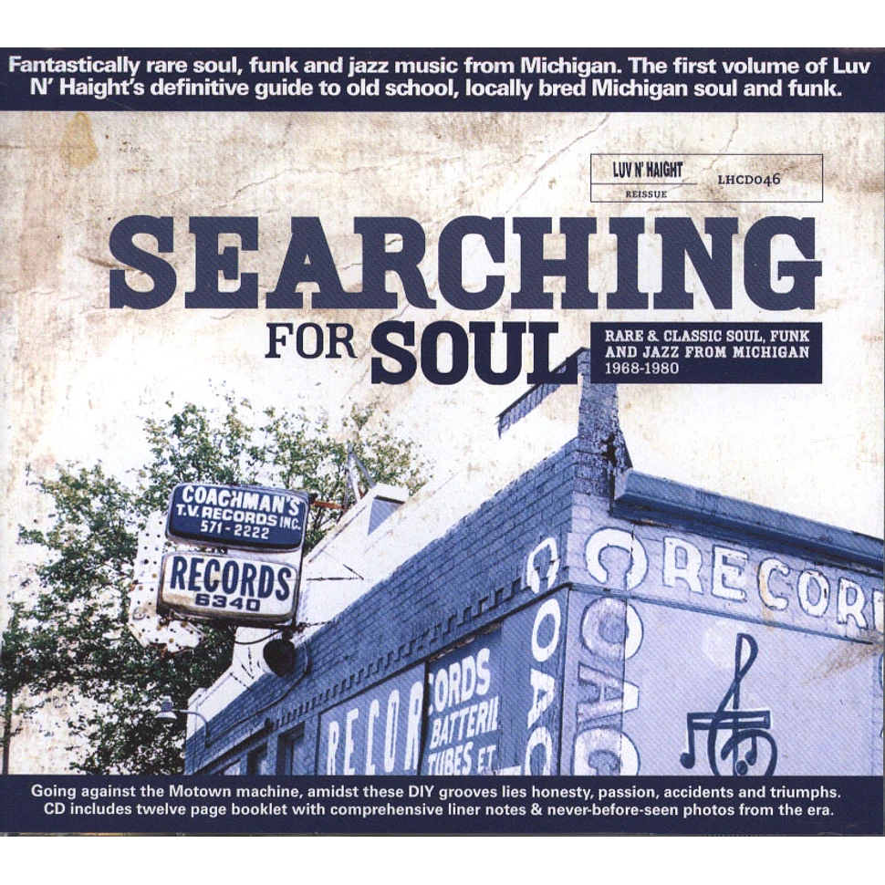 Searching For Soul - Rare & Classic Soul, Funk And Jazz From Michigan 1968 - 1980