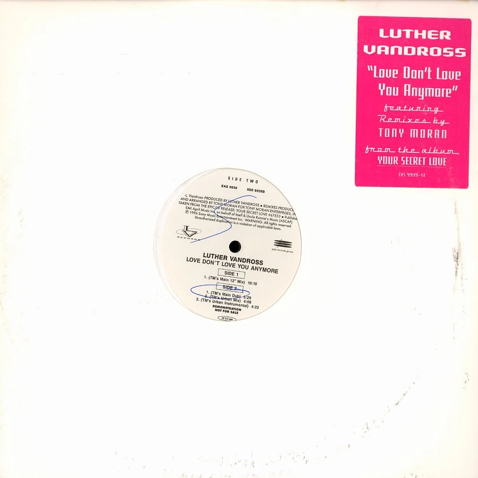 Luther Vandross - Love don't love you anymore Tony Moran remixes