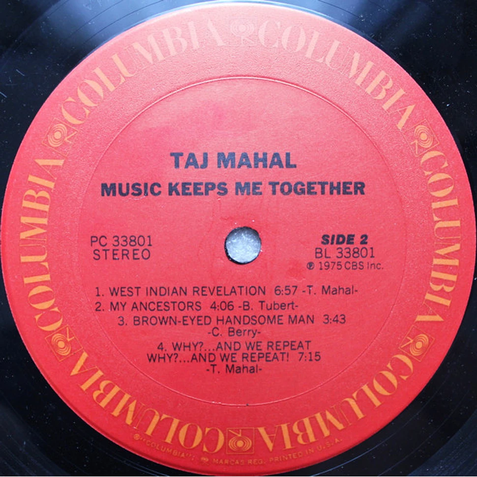 Taj Mahal - Music Keeps Me Together - Vinyl LP - 1975 - US