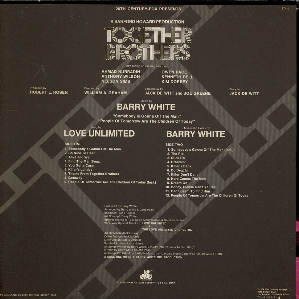 Barry White, Love Unlimited, Love Unlimited Orchestra - Together Brothers (Original Motion Picture Soundtrack)