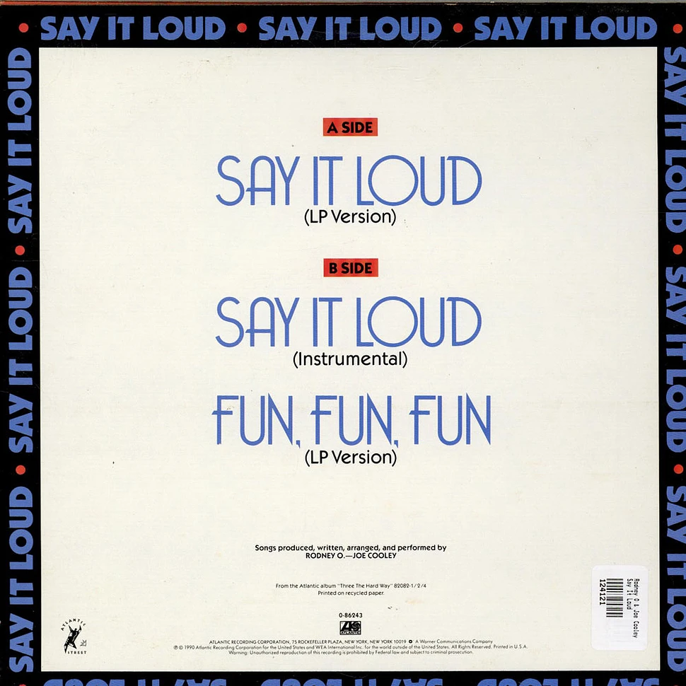 Rodney O & Joe Cooley - Say It Loud