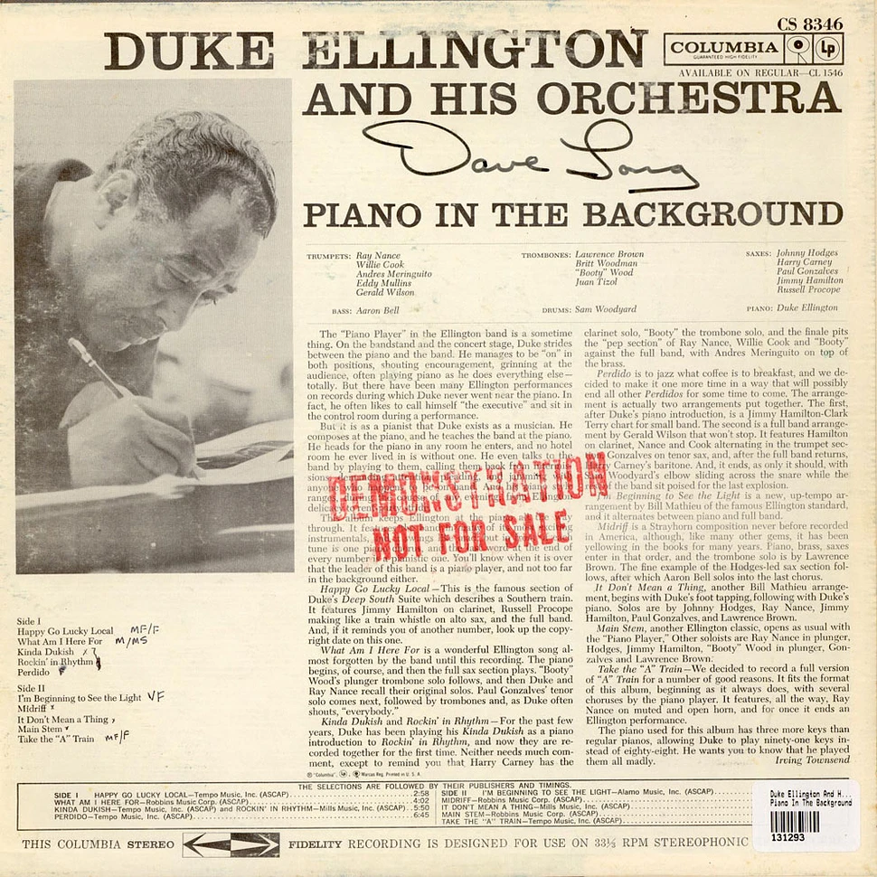 Duke Ellington And His Orchestra - Piano In The Background