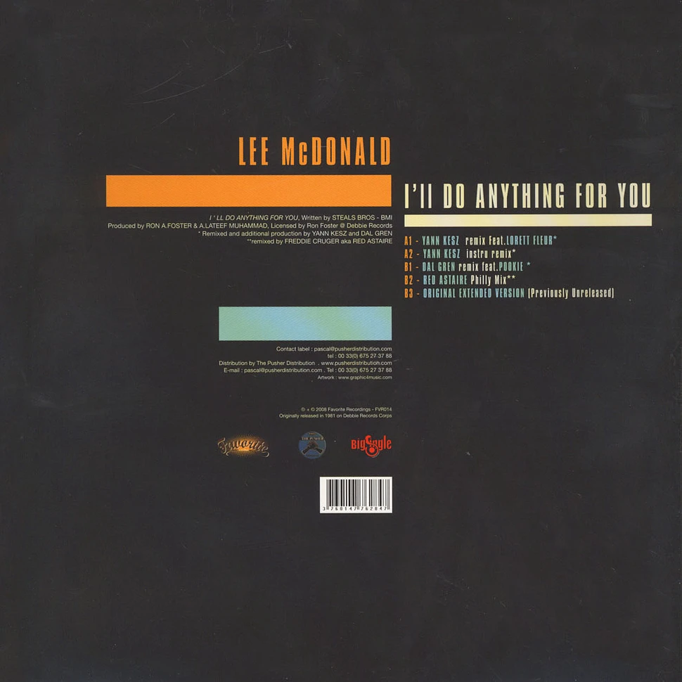 Lee McDonald - I'll do anything for you remixes