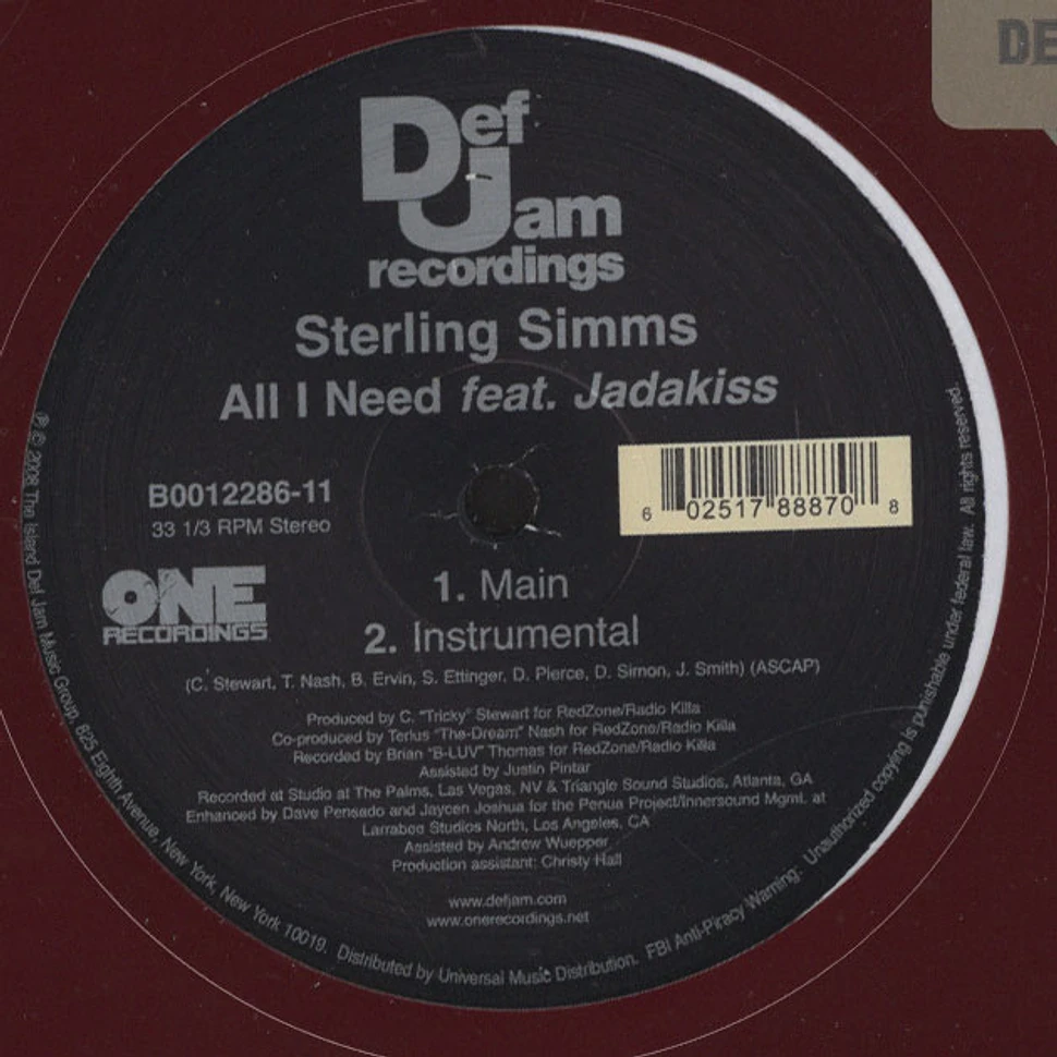 Sterling Simms - All i need feat. Jadakiss