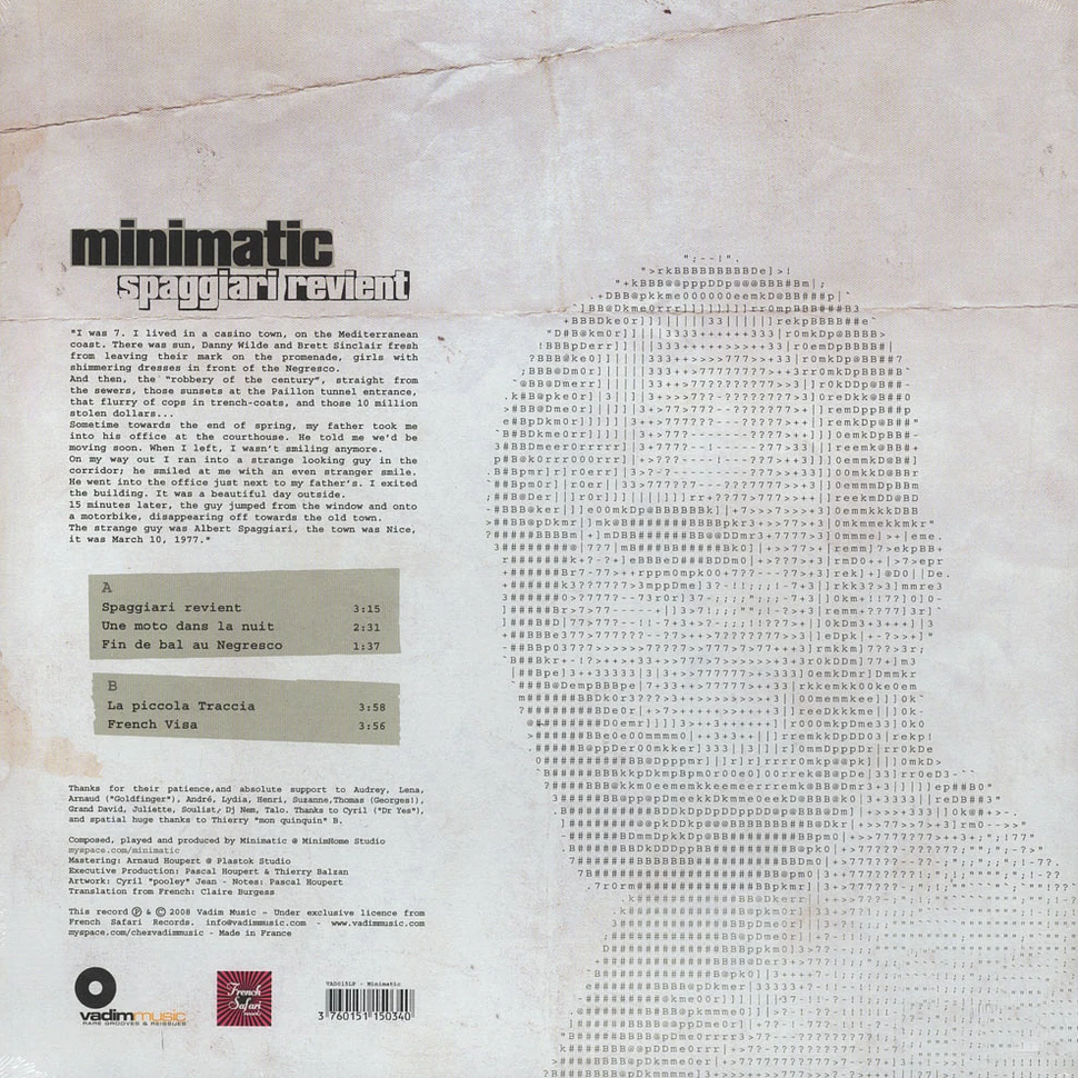 Minimatic - Spaggiari Revient EP