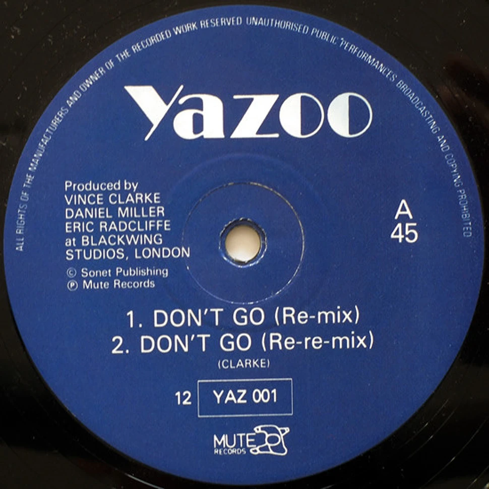 Yazoo - Don't Go (Re-Mixes)