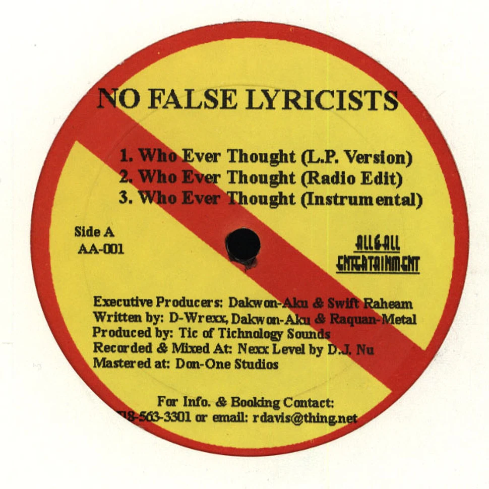 No False Lyricists - Who ever thought
