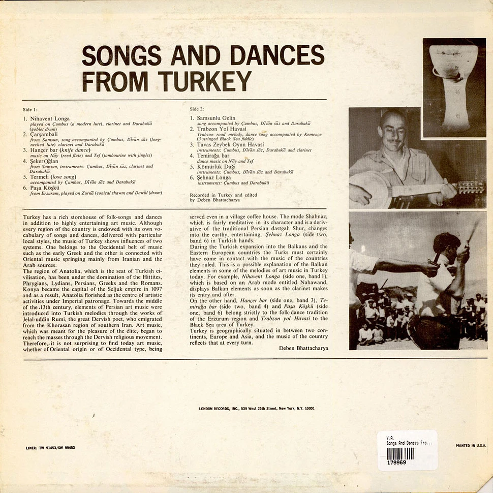 V.A. - Songs And Dances From Turkey