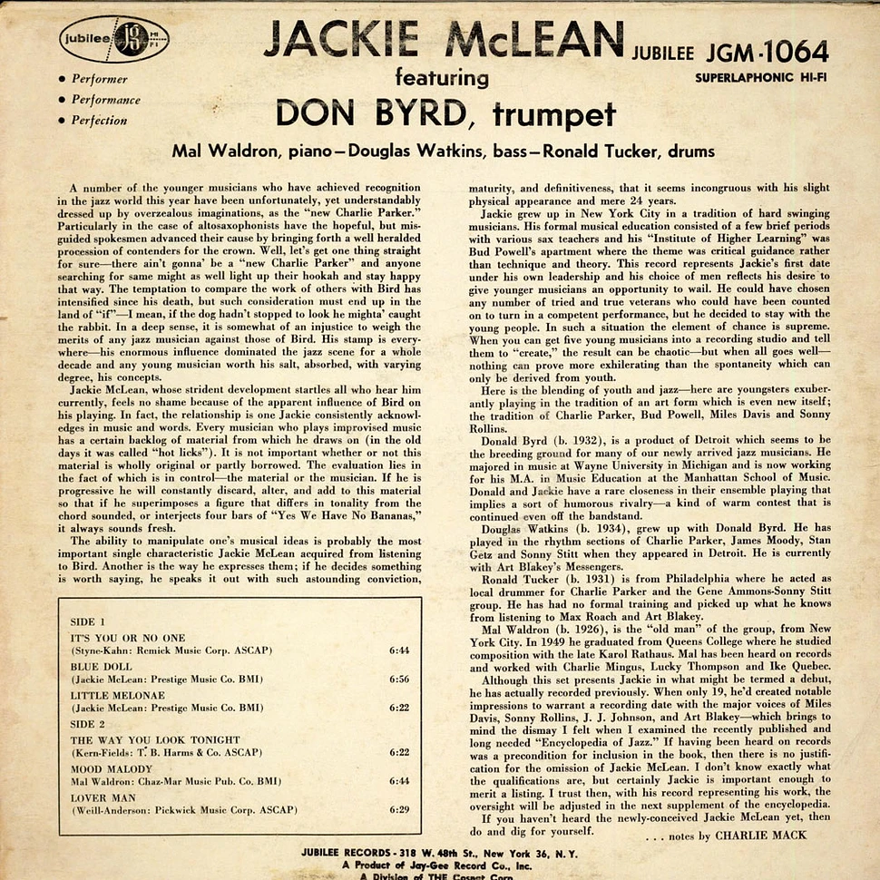 Jackie McLean Quintet - The Jackie McLean Quintet