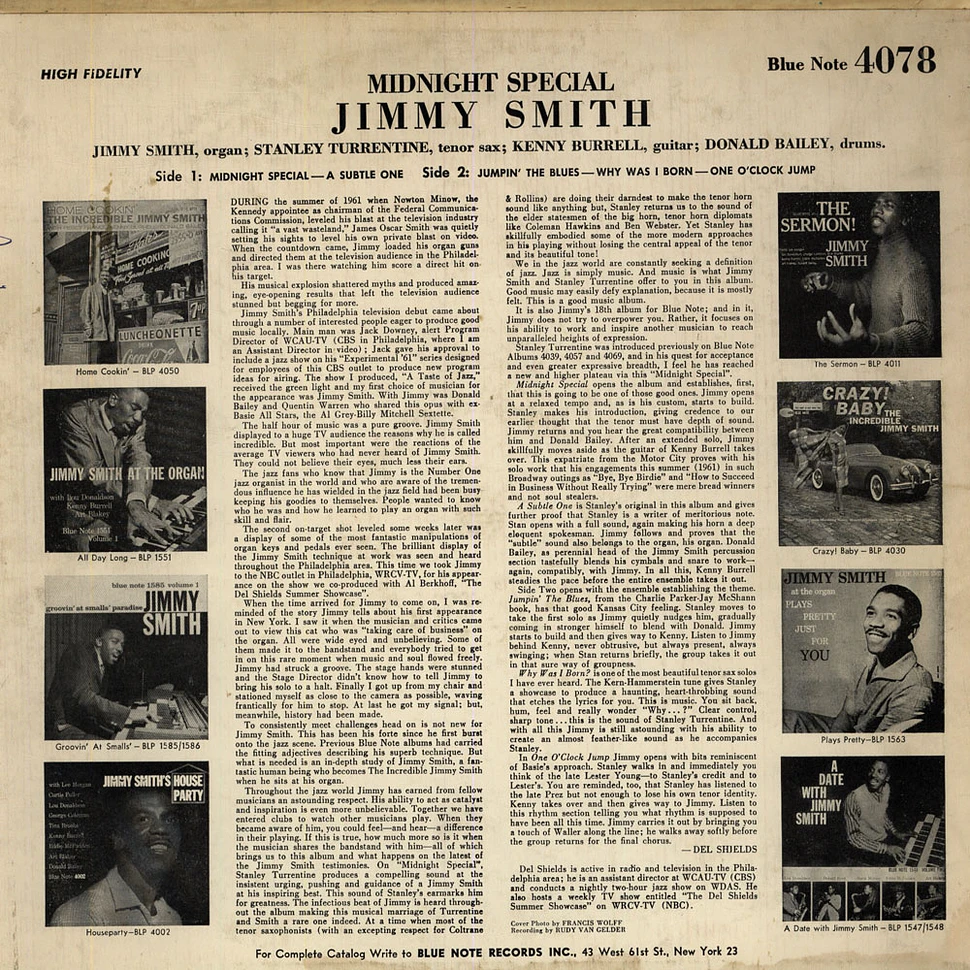 Jimmy Smith - Midnight Special / One O'Clock Jump