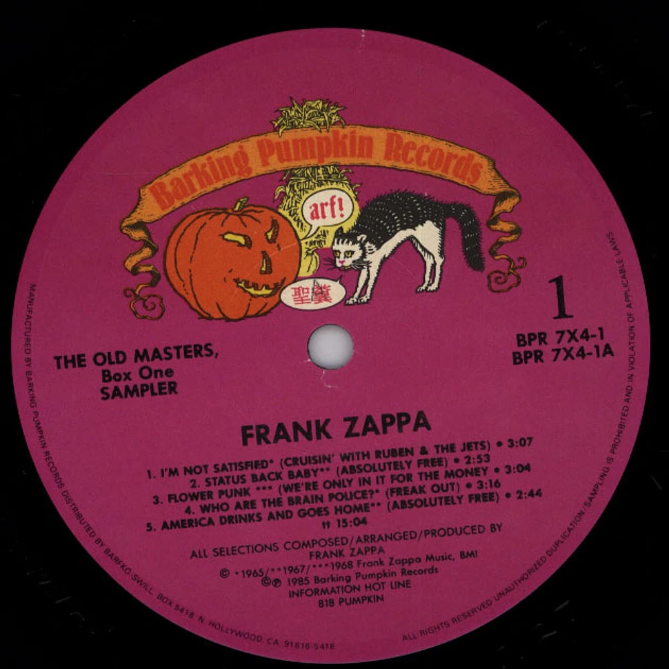 Frank Zappa - The Old Masters, Box One Sampler