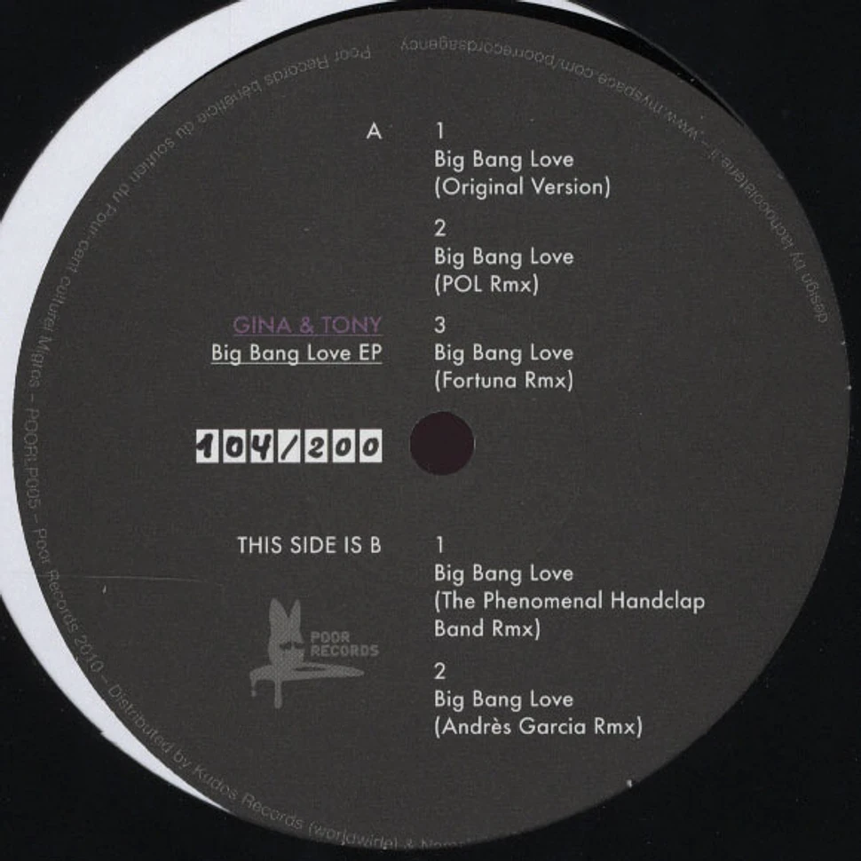 Gina & Tony - Big Bang Love EP