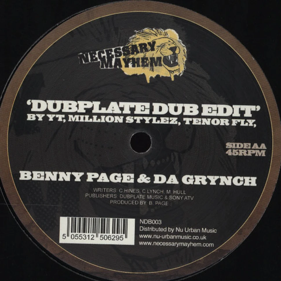 YT, Million Stylez & Tenor Fly - Dubplate Original & Benny Page Remix