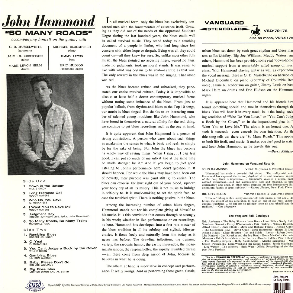 John Paul Hammond - So Many Roads
