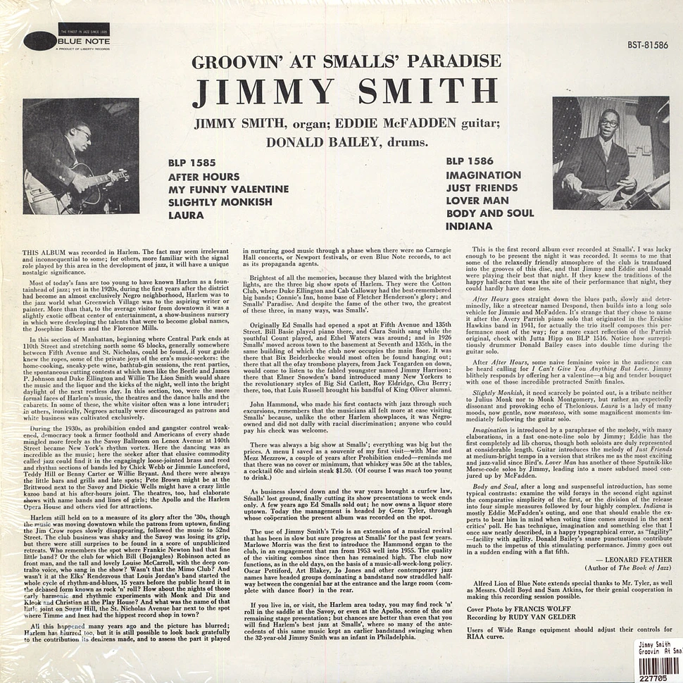 Jimmy Smith - Groovin' At Smalls' Paradise Volume 2