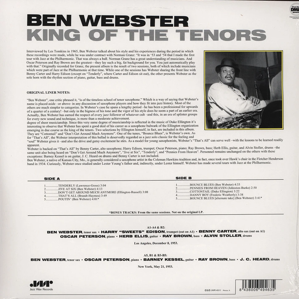 Ben Webster - King Of The Tenors