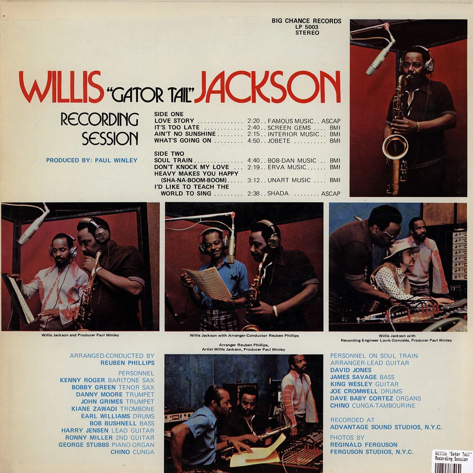 Willis "Gator Tail" Jackson - Recording Session