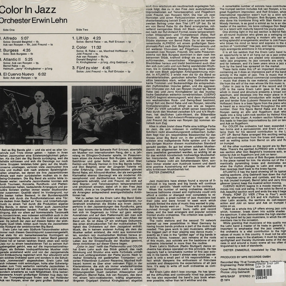 Orchester Erwin Lehn - Color In Jazz