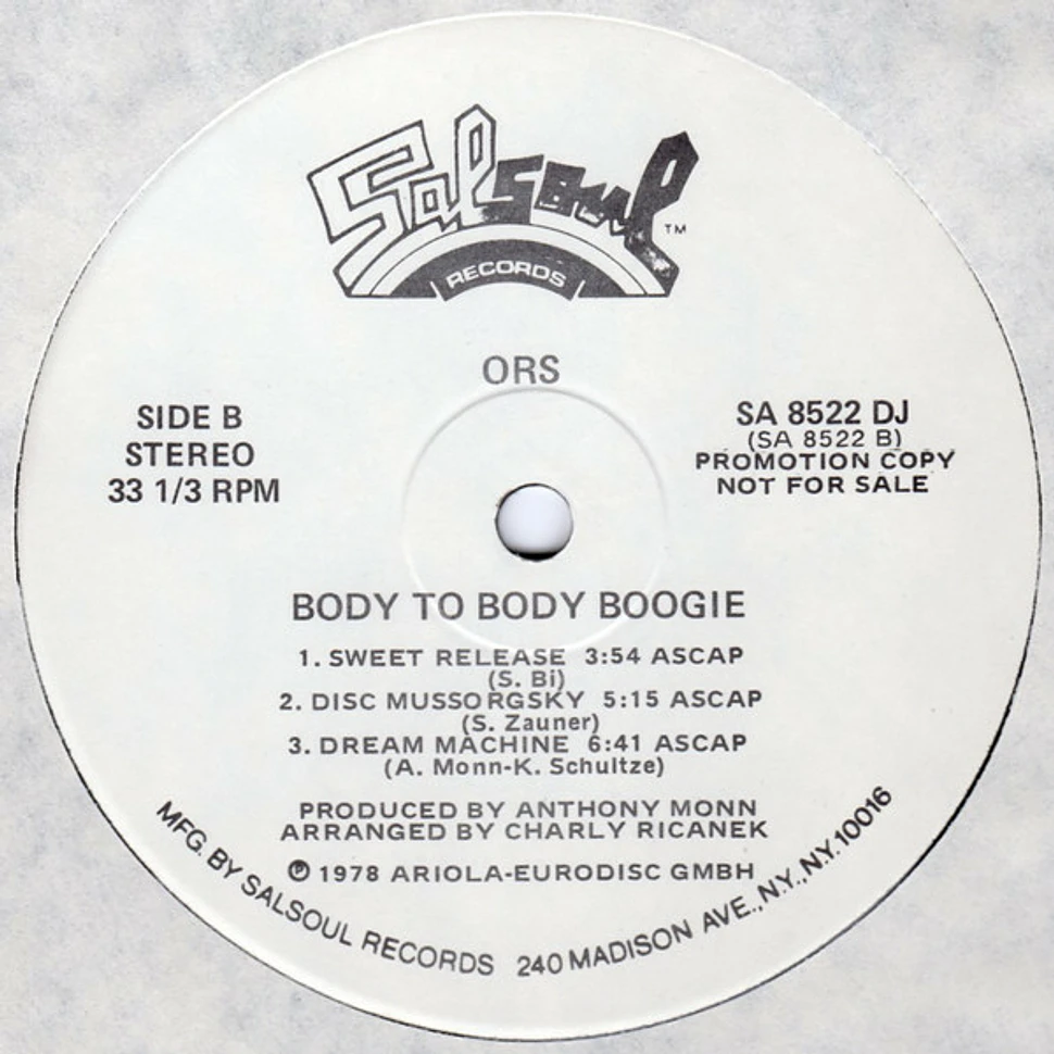 O.R.S. (Orlando Riva Sound) - Body To Body Boogie