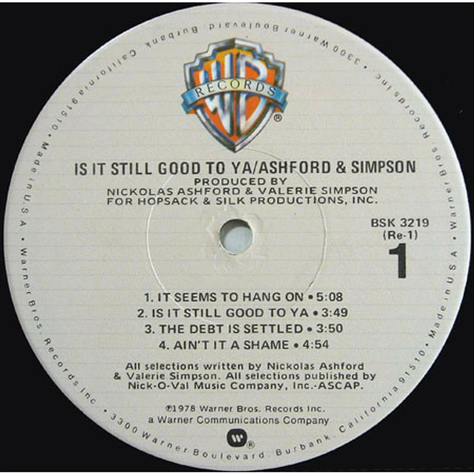 Ashford & Simpson - Is It Still Good To Ya