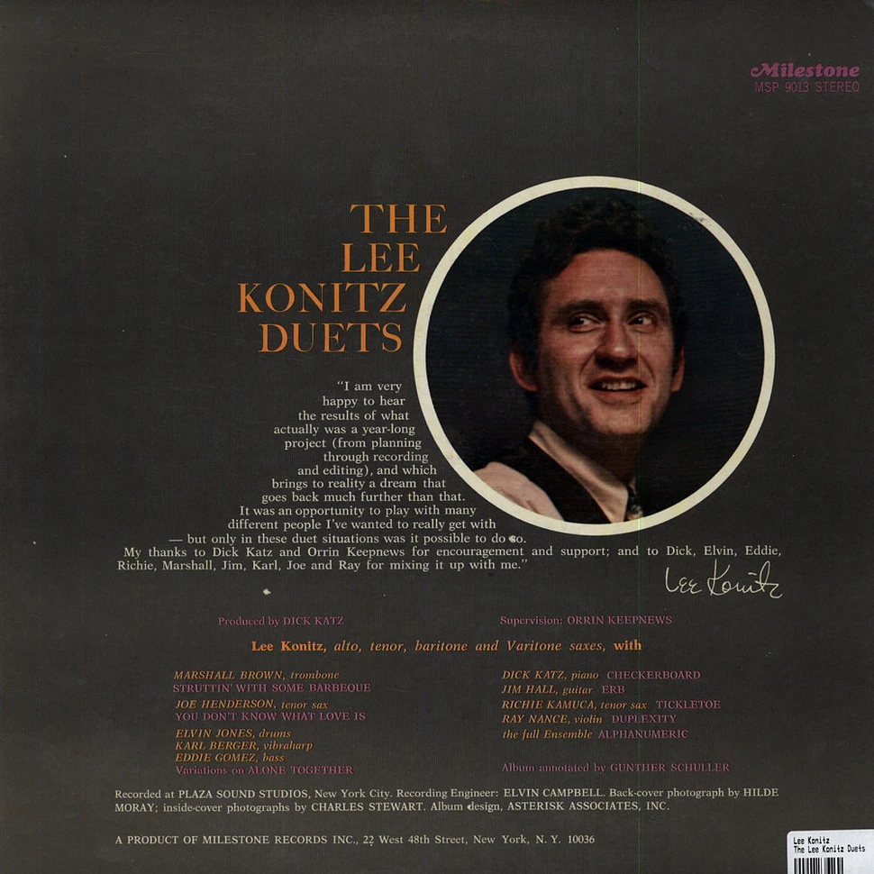 Lee Konitz - The Lee Konitz Duets