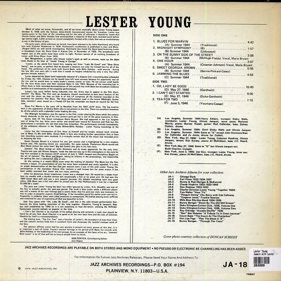 Lester Young - Jammin With Lester