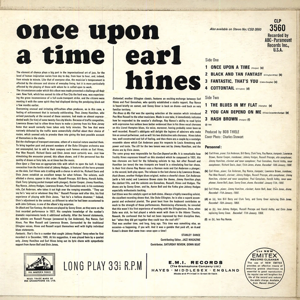 Earl Hines - Once Upon A Time