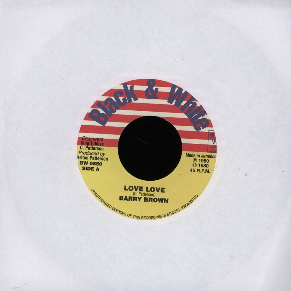 Barry Brown / Tony Tuff - Love Love / Lots Of Loving