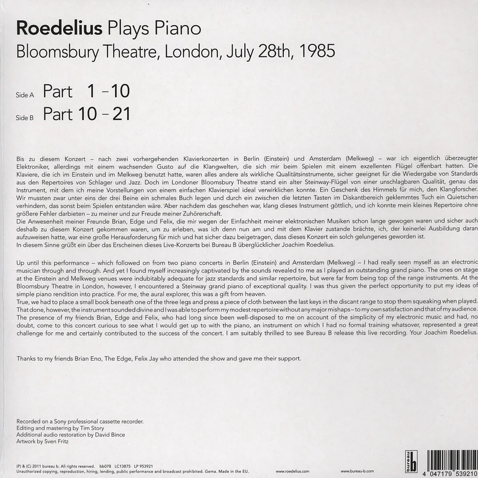 Roedelius - Plays Piano