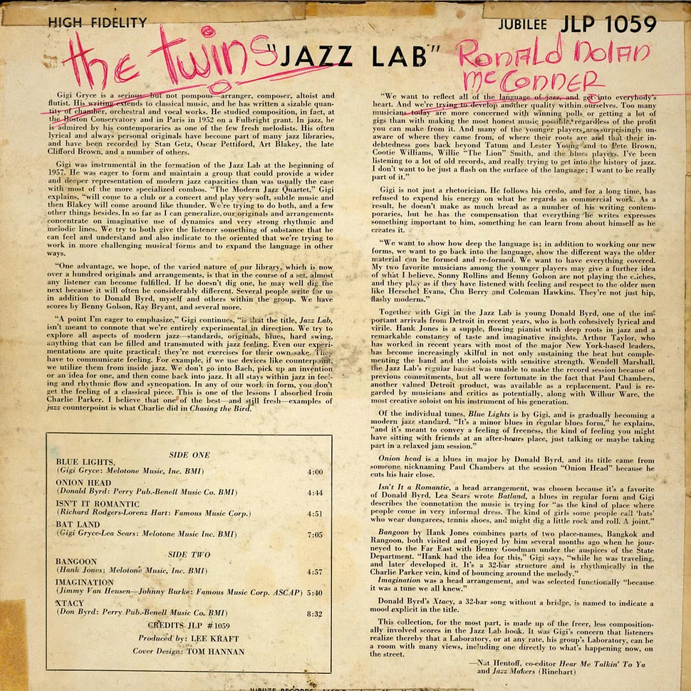 Gigi Gryce / Donald Byrd - Jazz Lab
