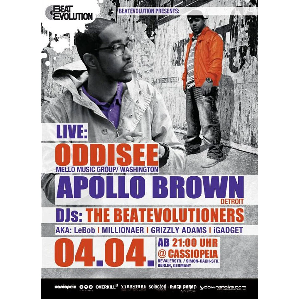 Oddisee & Apollo Brown - Konzertticket für Berlin, 04.04.2012 @ Cassiopeia